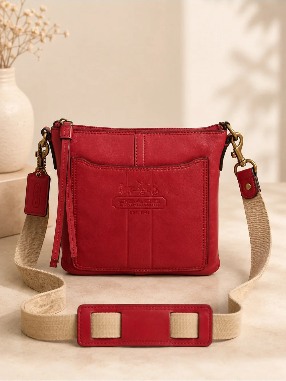 Coach Legacy Pink Leather Crossbody Bag Vintage Adjustable Strap gloved leather - Picture 1 of 14